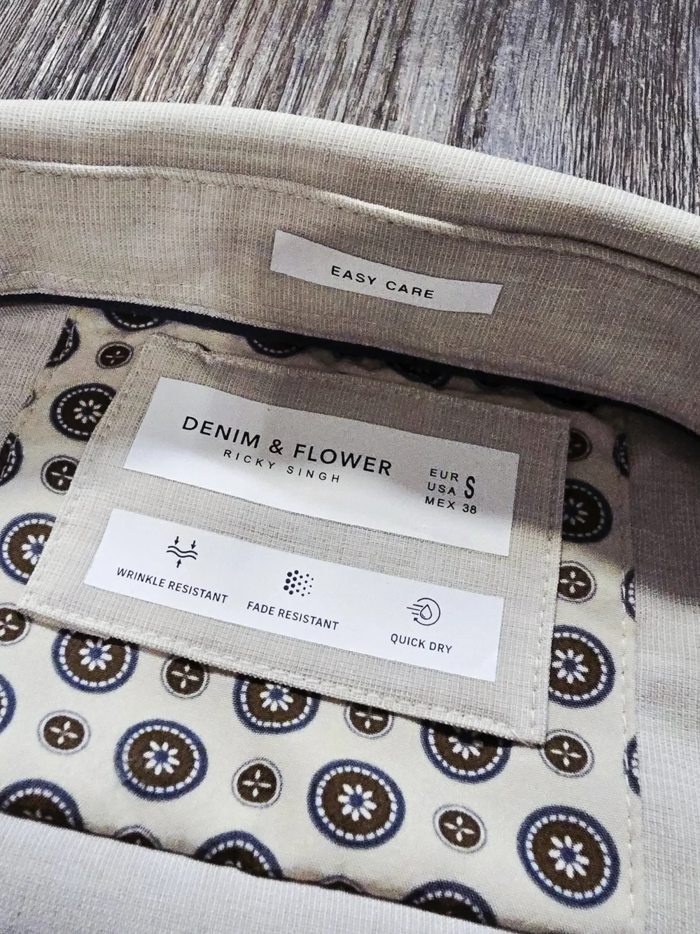 Denim & Flower Men's Short-Sleeve Button-Down Shirt in Light Gray